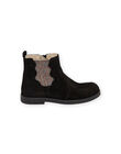 Boots de color negro de piel con detalles de brillo para niña MABOOTMEL / 21XK3576D0D090