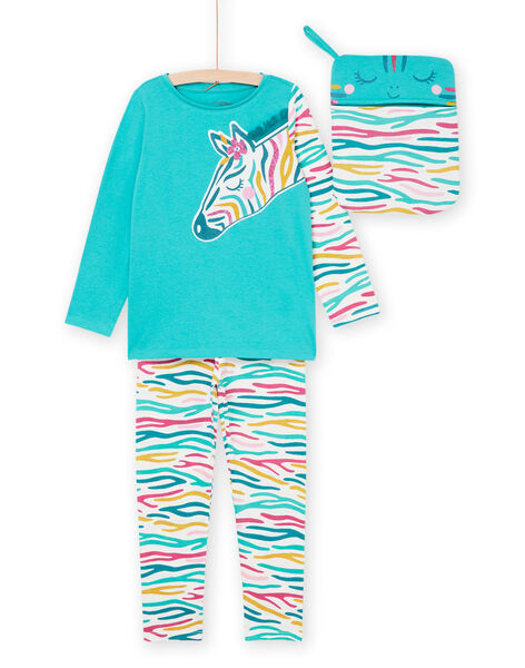 Pijama largo con estampado de cebra 3 prendas PEFAPYJZEB / 22WH1163PYG209