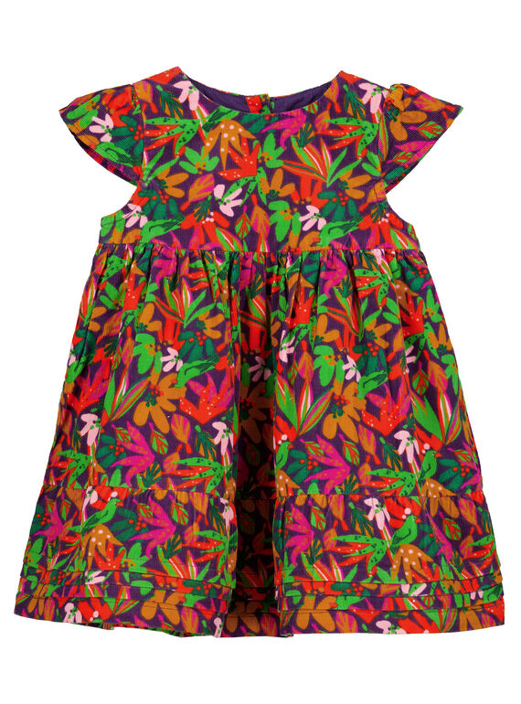 Vestido estampado de pana para niña recién nacida GIVIOROB2 / 19WG09R1ROB708