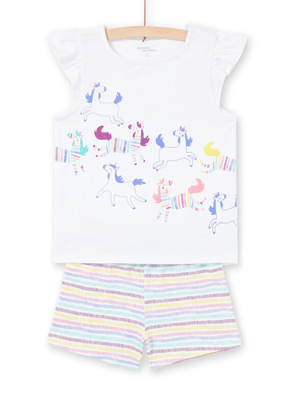 Pijama corto de unicornios para niña MEFAPYJRAY / 21WH1131PYJ000