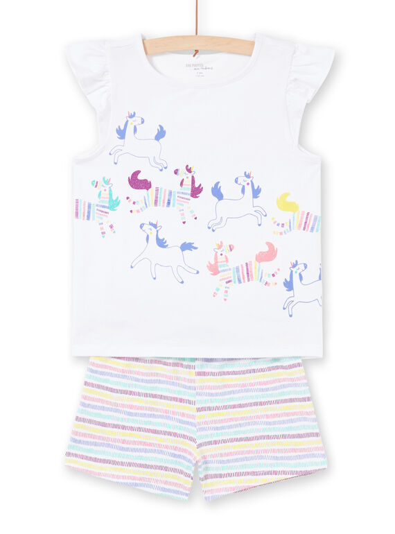 Pijama corto de unicornios para niña MEFAPYJRAY / 21WH1131PYJ000