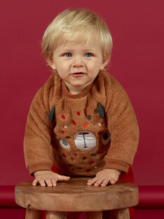 Sudadera marrón con estampado de oso para bebé niño MUFUNSWE / 21WG10M1SWEI820