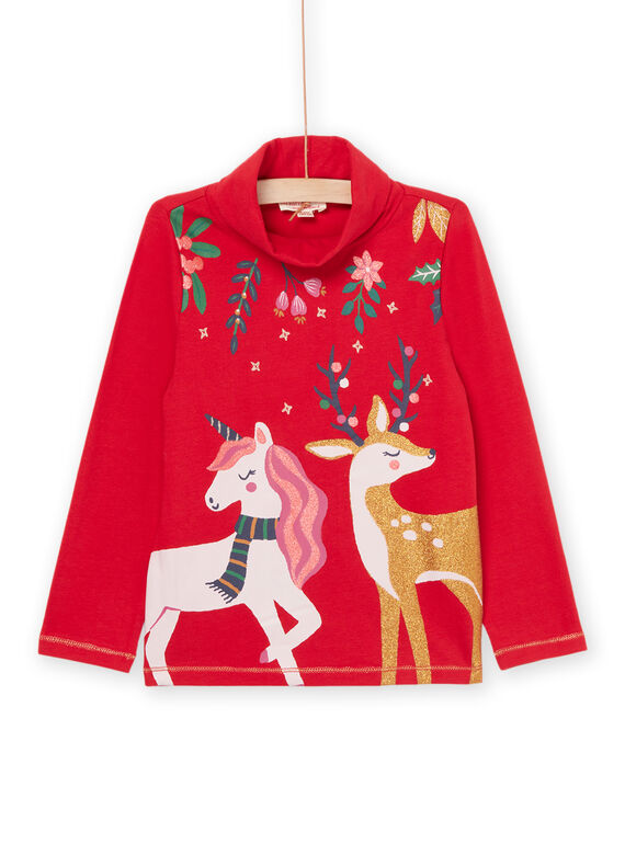 Jersey fino con estampado de unicornio de Navidad y renos PANOSOUP / 22W901V1SPLF529