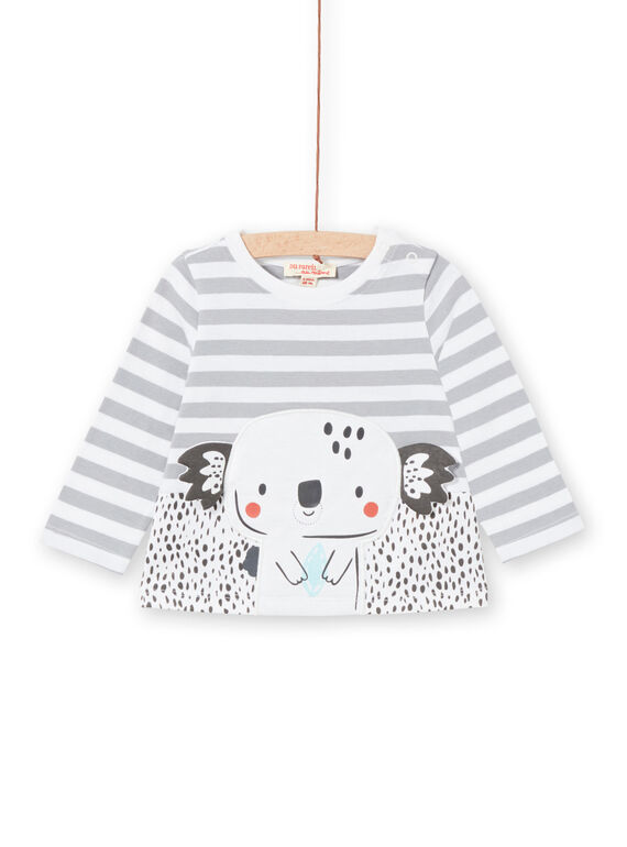 Camiseta de manga larga de rayas para bebé niño LUPOETEE1 / 21SG10Y3TML001