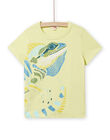 Camiseta verde anís con estampado de iguana para niño NOHOTI4 / 22S902T1TMC605