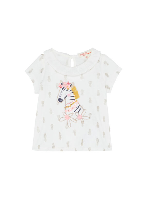 Camiseta estampada de color crudo para bebé niña JIDUBRA / 20SG09O1BRA001