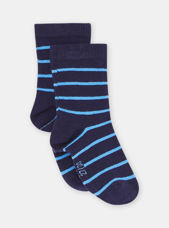 Calcetines de color turquesa con estampado de rayas para niño SYOJOCHOR4 / 23WI02B6SOQC217