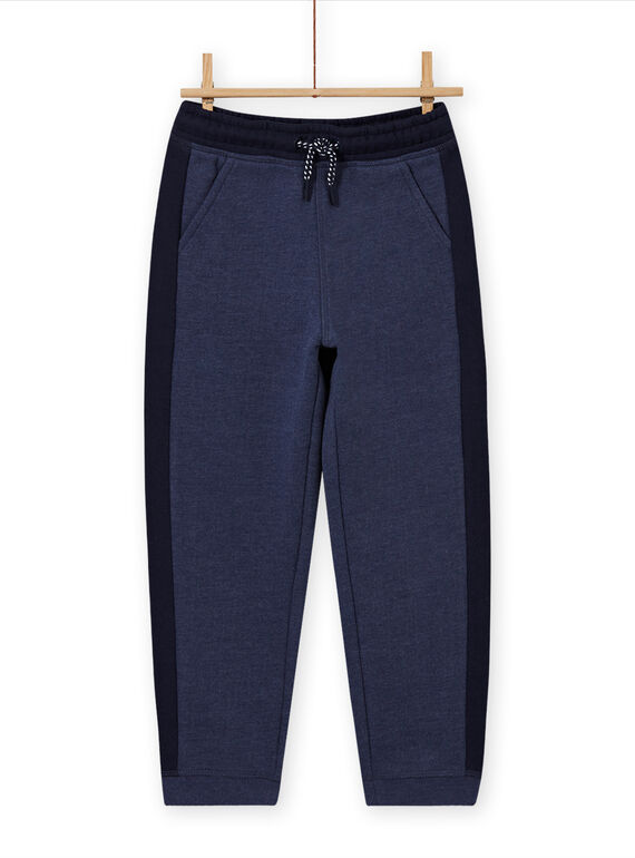 Pantalón de chándal de color azul jaspeado y azul marino para niño MOJOJOB4 / 21W90213JGB222