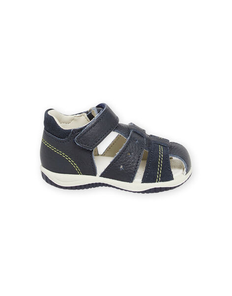 Sandalias de piel azul marino para bebé niño NUSANDILAN / 22KK3845D0E070