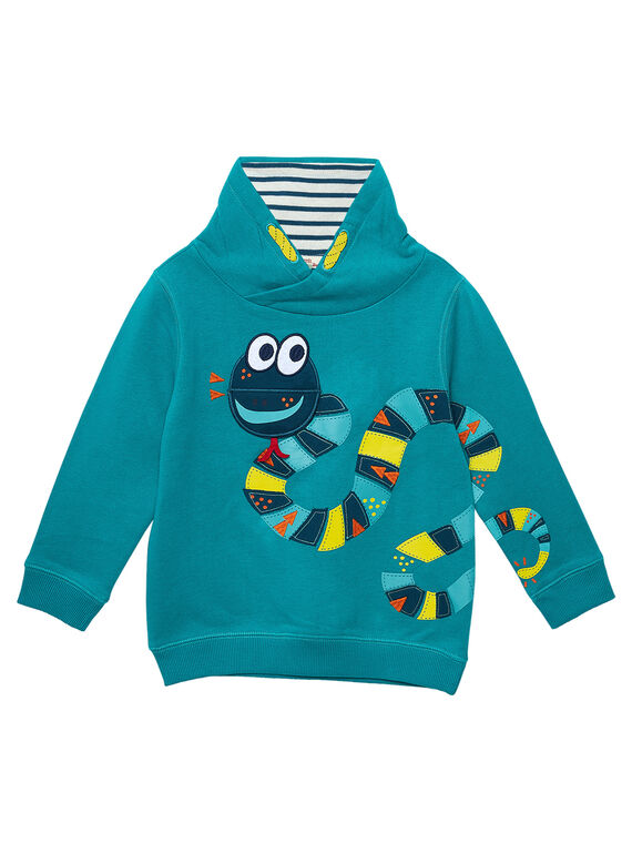 Sudadera de color turquesa de cuello alto para niño JOCLOSWE / 20S90211SWEC217