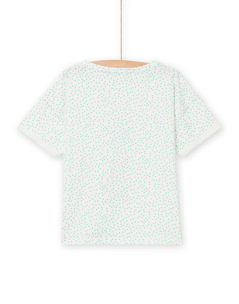 Camiseta de manga corta de color crudo y azul para niña NAWATI1 / 22S901V1TMC001