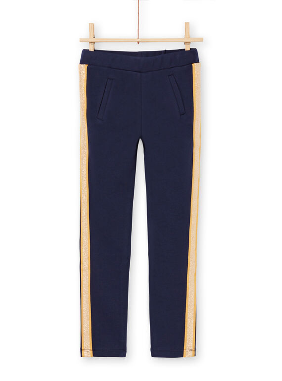 Pantalón de color azul noche de rayas para niña MAJOMIL1 / 21W90117PANC205