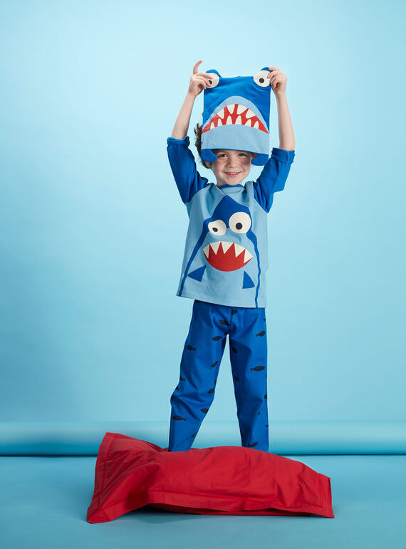 Pijama de color azul con su guardapijamas para niño JEGOPYJMAN4 / 20SH12L3PYGC238