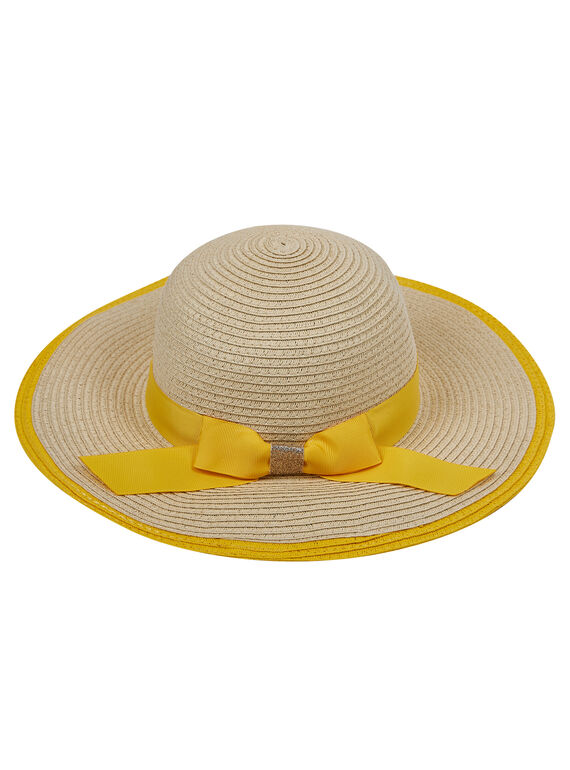 Sombrero de paja con lazo grande para niña JYASOHAT2 / 20SI0181CHA009