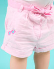 Short rosa de rayas para bebé niña NIFICSHO2 / 22SG09U1SHOD303
