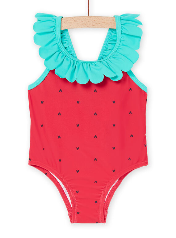 Bañador rojo fresa con estampado de corazones RYIMER1 / 23SI09RAMAIF515