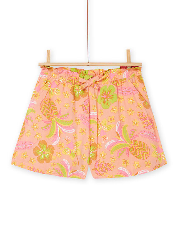 Short fluido melocotón con estampado exótico RASUMSHORT2 / 23S901Y2SHO413