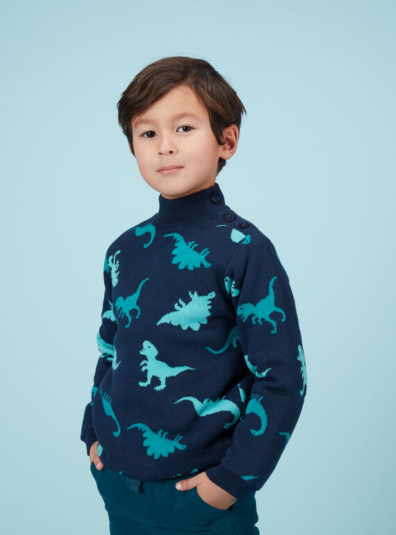 Jersey de jacquard con dinosaurios de forro polar para niño JOCLOPUL / 20S90211PUL705