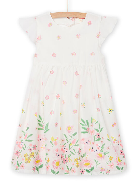 Vestido crudo con estampado floral para niña NASOROB4 / 22S901Q1ROB001