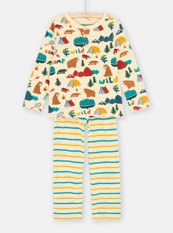 Pijama beige con estampado de fantasía para niño SEGOPYJTUB / 23WH1242PYJ808