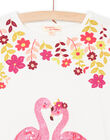 Camiseta de color crudo con estampado de flamencos y flores, para niña NAFLATI2 / 22S901R1TMC001