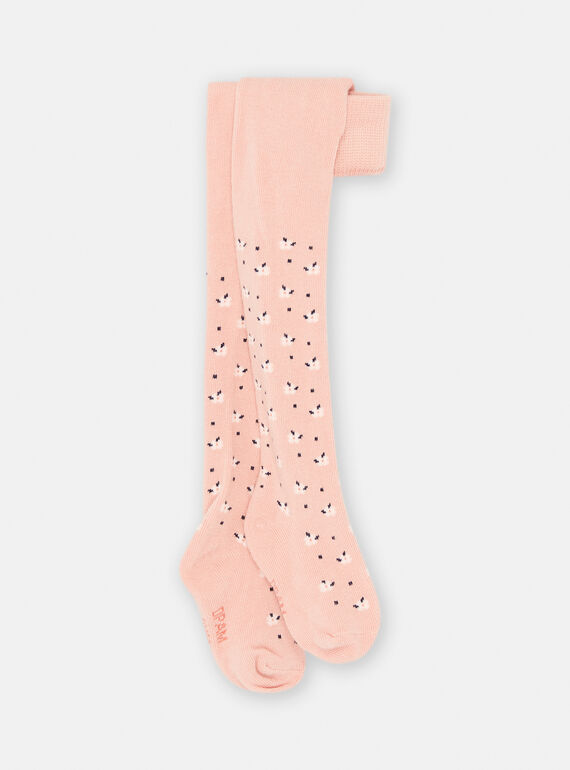 Leotardos rosa té con estampado de flores para bebé niña SYIJOCOL4 / 23WI09N6COLD329