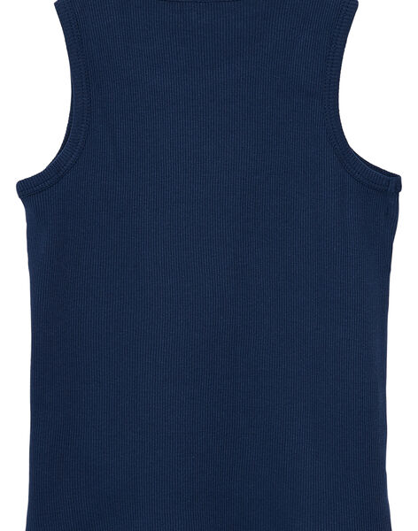 Camiseta de tirantes de color azul marino de canalé para niño JOESDEB2 / 20S90263D27070