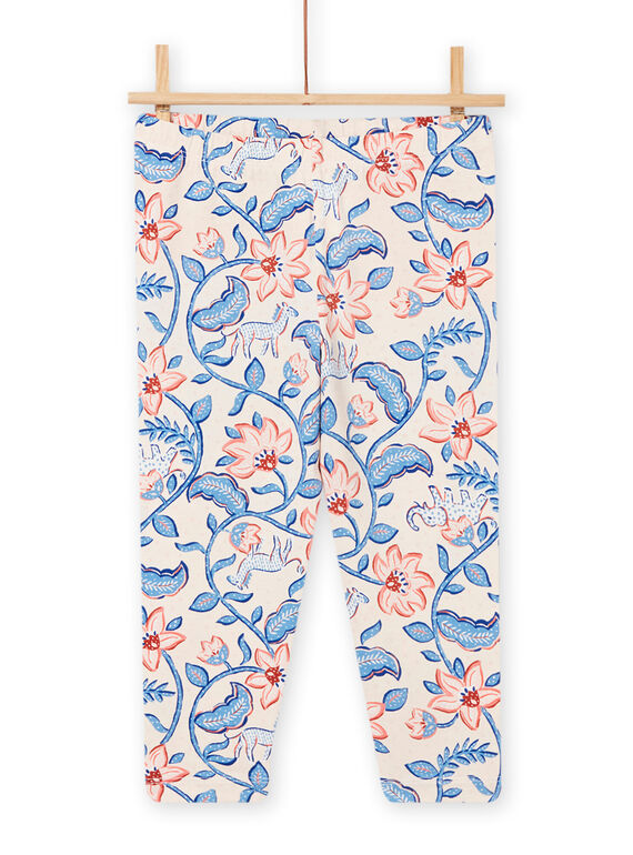 Leggings de color blanco, y rosa con estampado para bebé niña NYASANLEG / 22SI01S1CALA002