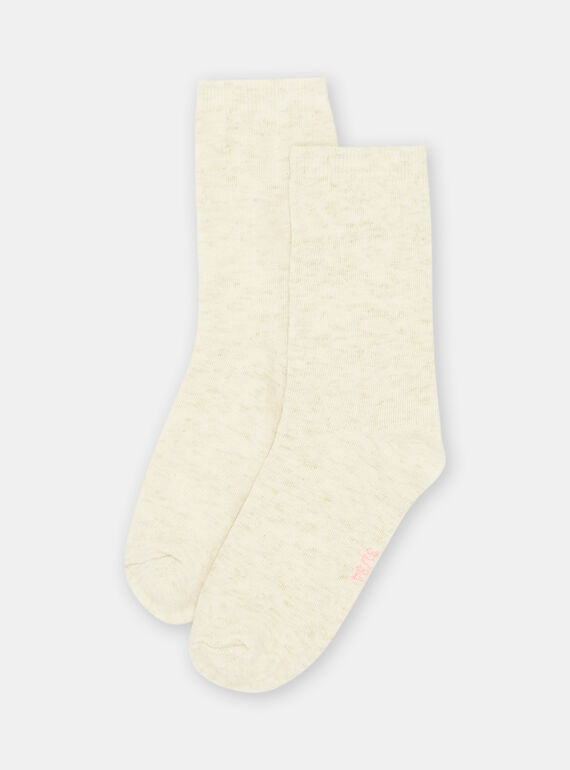 Calcetines de color crudo con estampado de rayas para niño SYAJOSCHO2 / 23WI01B3SOQ001
