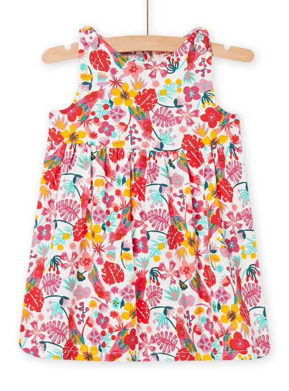 Vestido crudo con estampado floral para bebé niña NIPLAROB2 / 22SG09K4ROB001