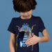 Camiseta de color azul noche con estampado de escarabajo con lentejuelas reversibles para niño