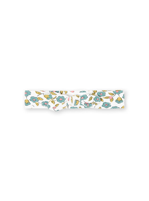 Cinta para el pelo de color crudo con estampado floral para bebé niña MYIKABAN / 21WI09I1BAN001