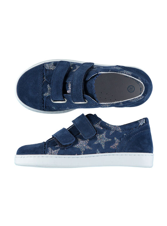 Zapatillas de piel de serraje con estampado de estrellas para niña FFBASSTAR / 19SK3542D3FC218