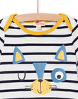 Camiseta de manga corta crudo y negro para bebé niño 22SG10C4TMC001