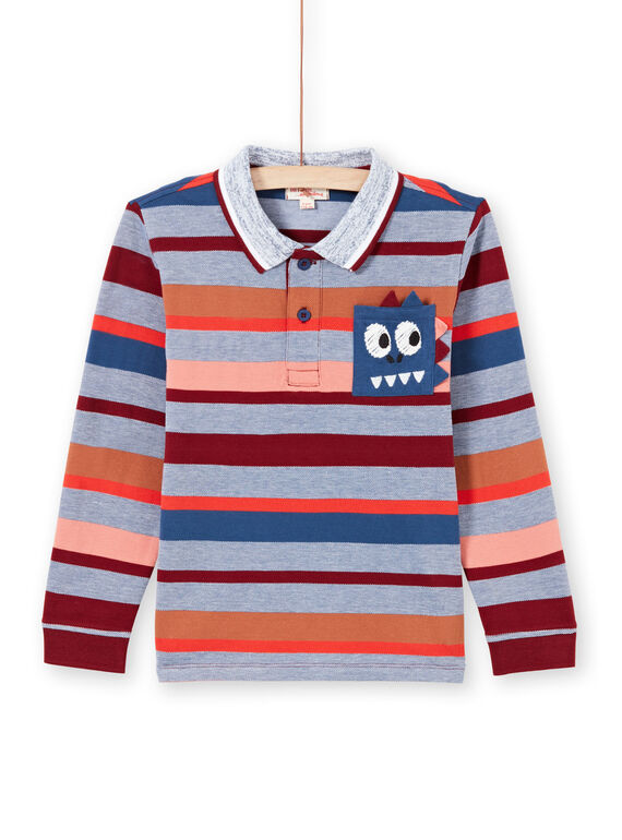 Polo de manga larga de rayas de colores para niño MOPAPOL / 21W902H1POL219