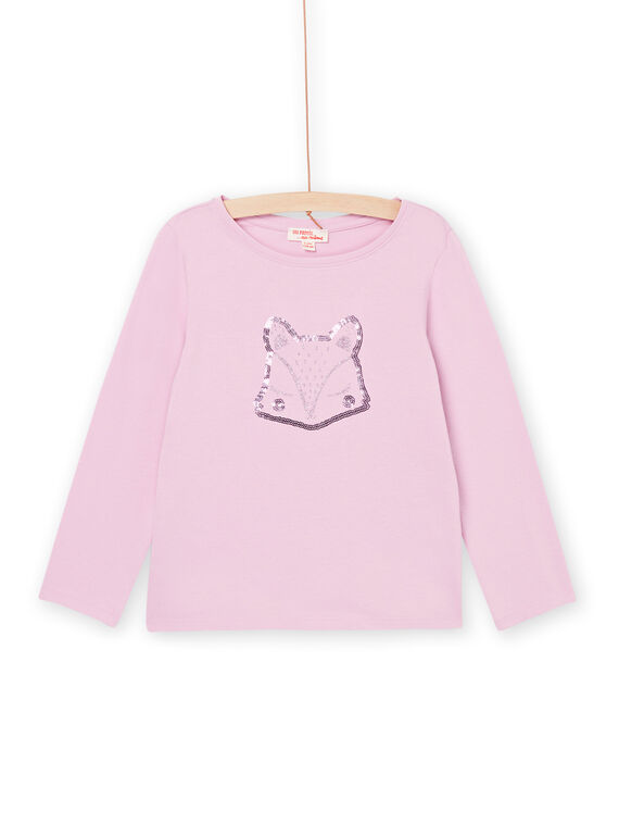 Camiseta rosa de manga larga con dibujo de zorro PAJOYTEE4 / 22W901B5TMLH700