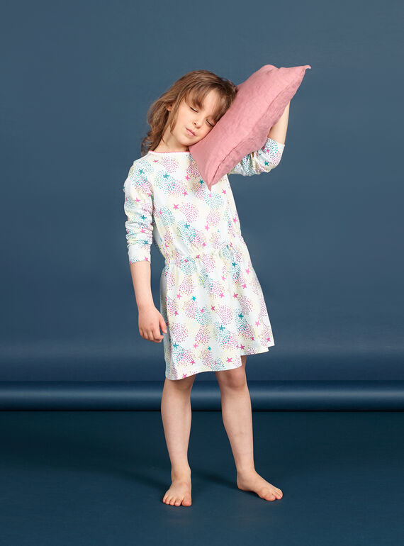 Camisón de punto fino con estampado multicolor para niña LEFACHUSTA / 21SH1153CHN000