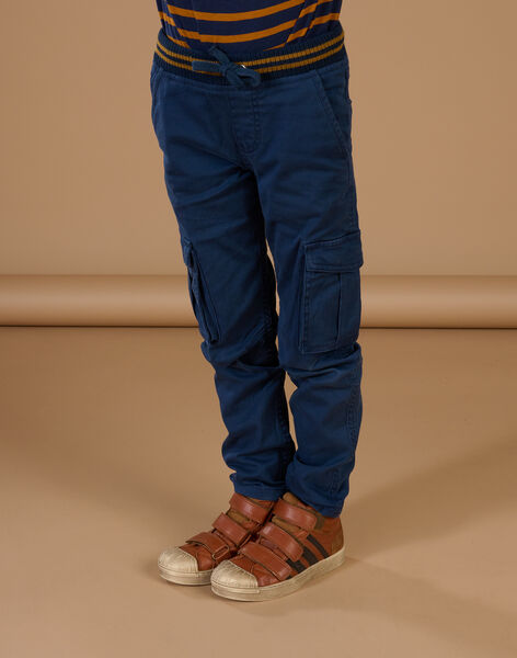 Pantalón de tela liso de color azul POJOPAMAT3 / 22W902B3PANC202