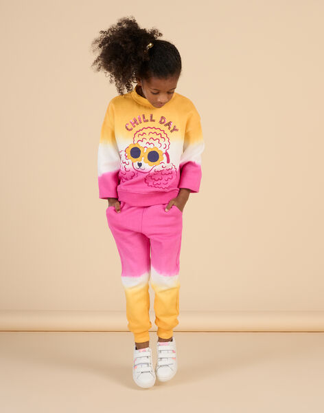 Pantalón de chándal rosa, blanco y naranja RADAYPANT2 / 23S901M1PAND332