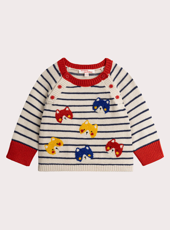 Jersey de rayas de animación de zorro para bebé niño  VUROPUL / 24WG10P1PUL808