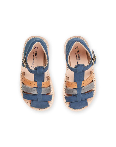Sandalias de piel de color azul marino RUSANDBRIDE / 23KK3861D0E070