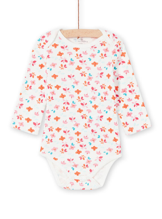 Body de manga larga con estampado floral, para niña LEFIBODBOU / 21SH1327BDL001