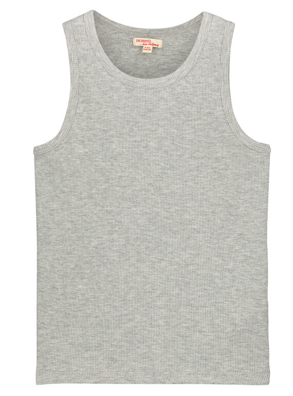 Camiseta de tirantes básica de color jaspeado para niño FOJODEB3 / 19S902G3D27J908