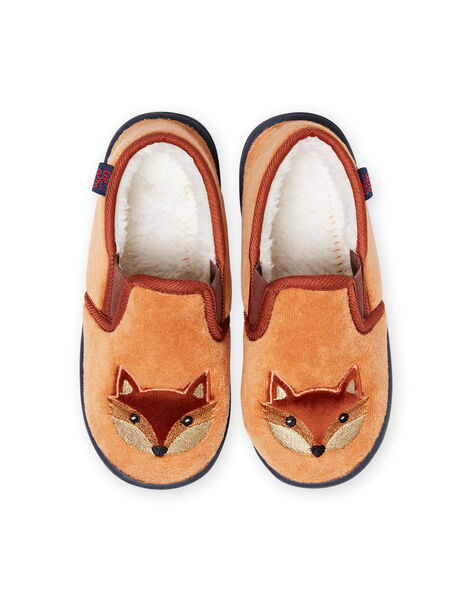 Patucos forrados amarillos con estampado de zorro para niño MOPANTROUX / 21XK3636D0B010