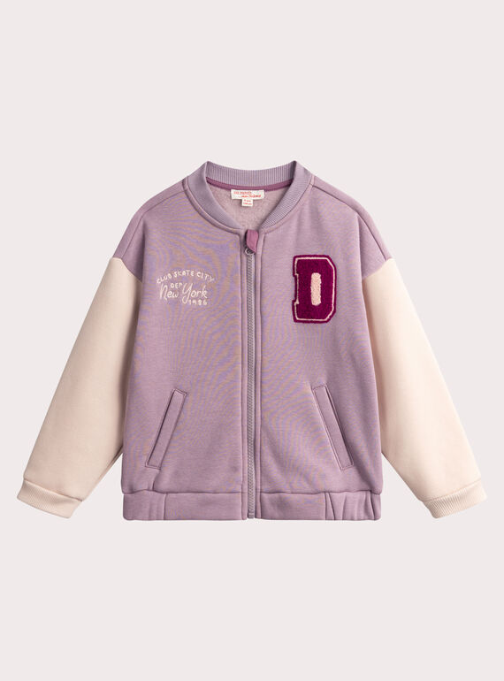 Top de jogging lila con forro cálido para niña VAJOHAUJOG2 / 24W901G1JGH320