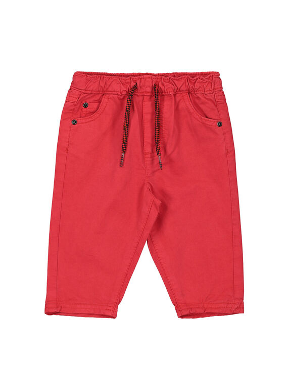Pantalón de color rojo para bebé niño FUJOPAN1 / 19SG1031PANF505