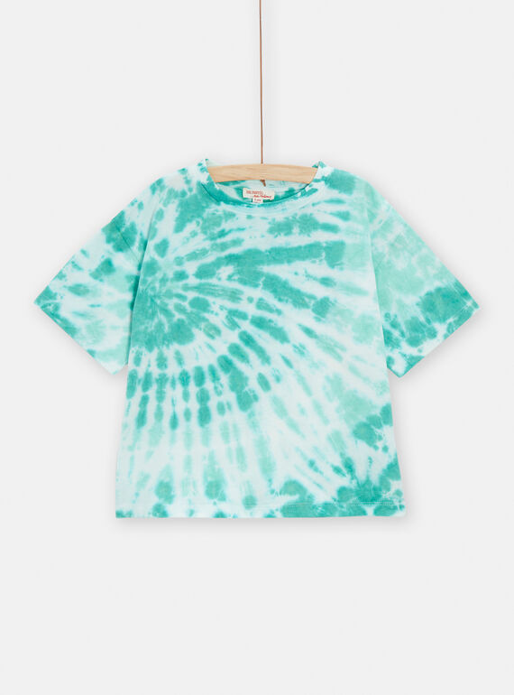 Camiseta de color verde tie-dye para niña TAJOTI8 / 24S901C3TMC001