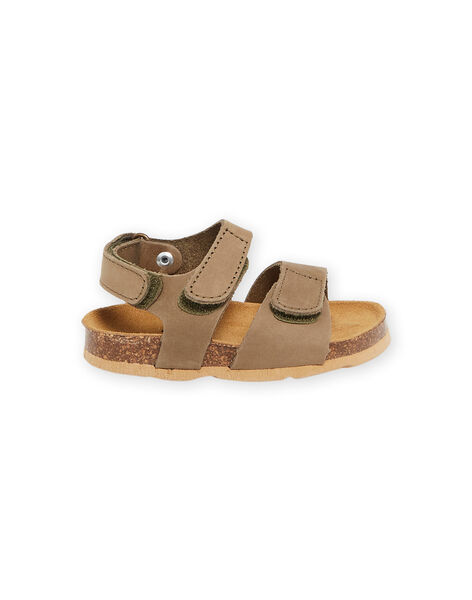 Sandalias de piel de color caqui RUNUKAKI / 23KK3861SLB604
