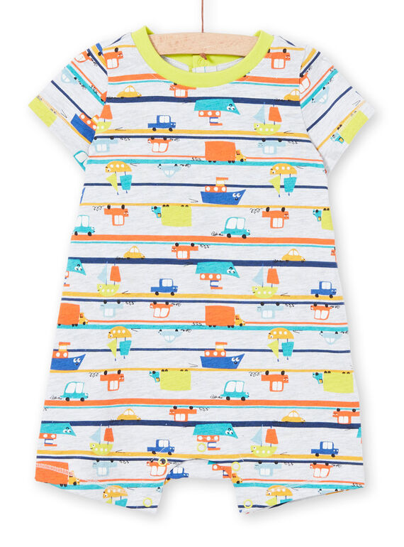 Pelele de color gris jaspeado, para bebé niño LEGAGREVOI / 21SH14C6GREJ920