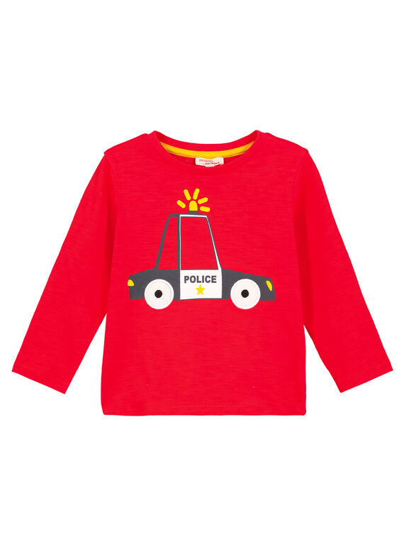 Camiseta de manga larga con cuello redondo de color rojo  GOSANTEE4 / 19W902C2TML505